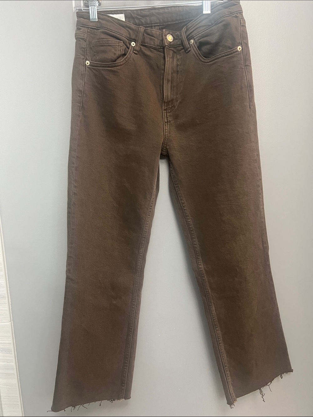 Brown Straight-Leg Jeans